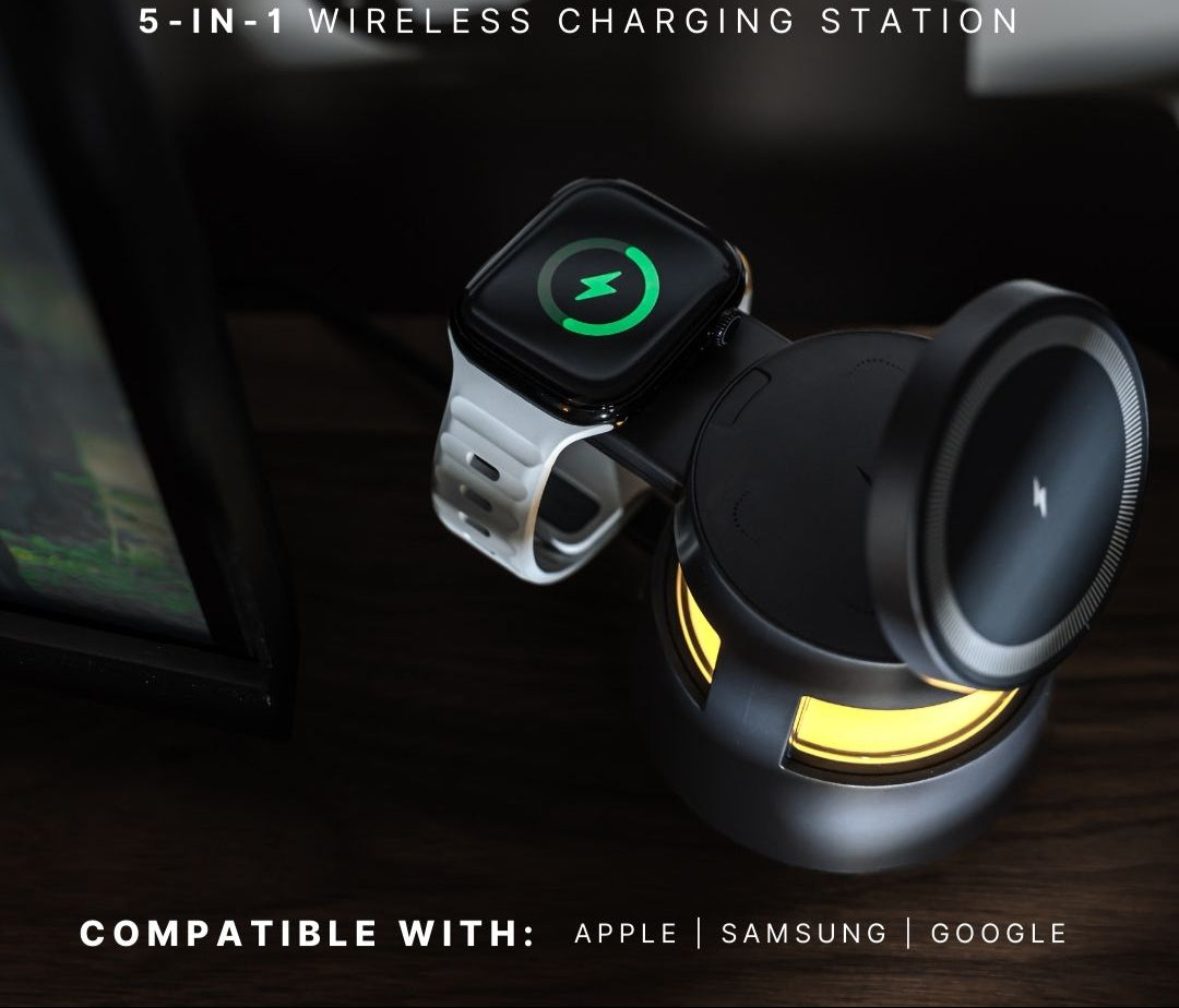 AuraStation™ 5-in-1 Wireless Hub + Bluetooth Speaker