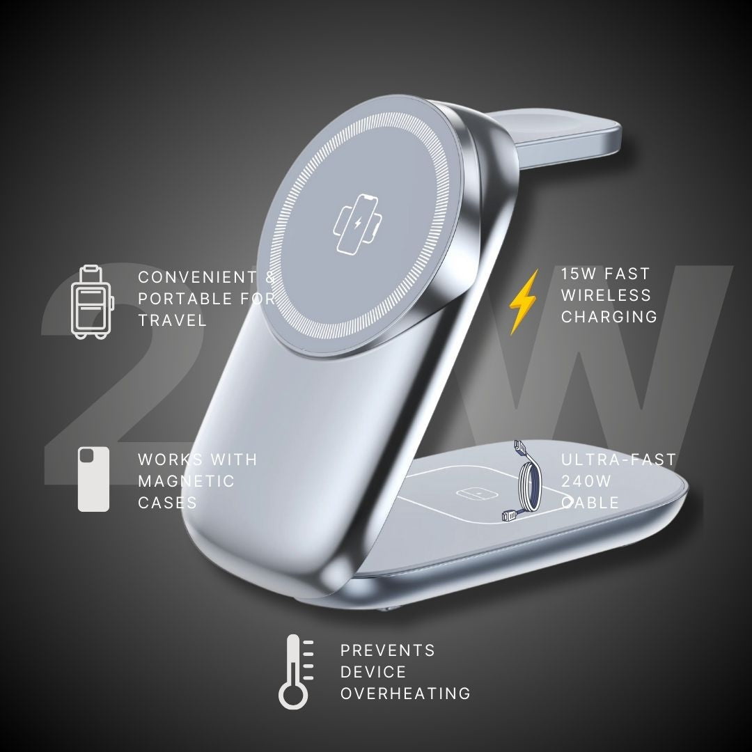 TriCharge Qi2 3-in-1 Wireless Station