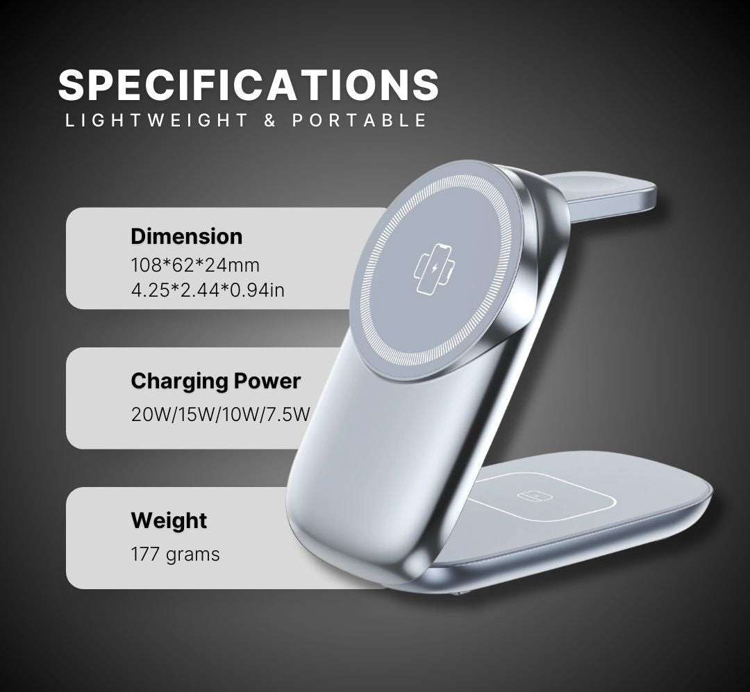 TriCharge Qi2 3-in-1 Wireless Station
