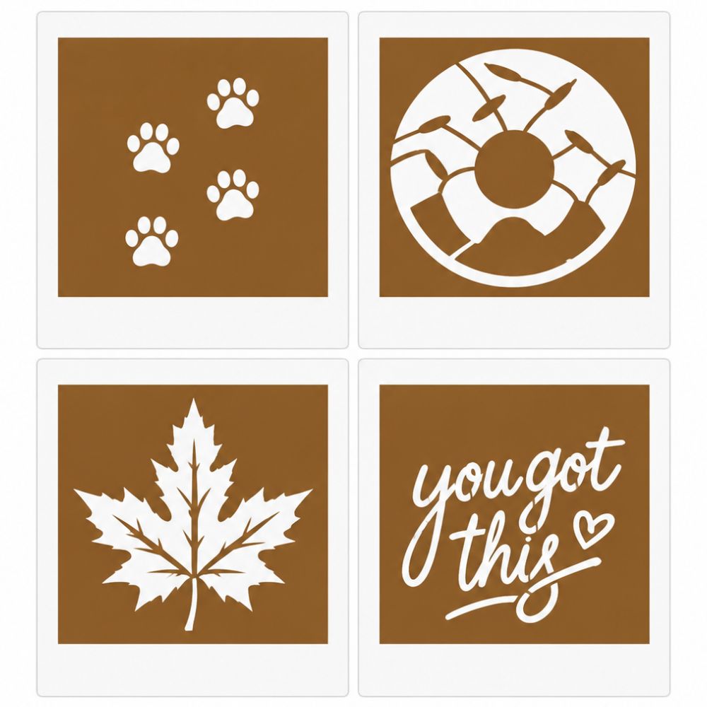 4 Good Vibes LatteSnap Stencils
