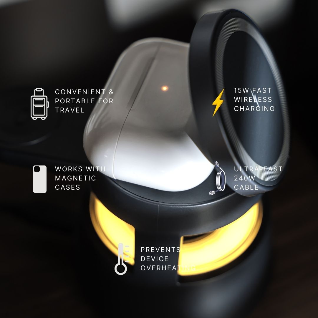 AuraStation™ 5-in-1 Wireless Hub + Bluetooth Speaker
