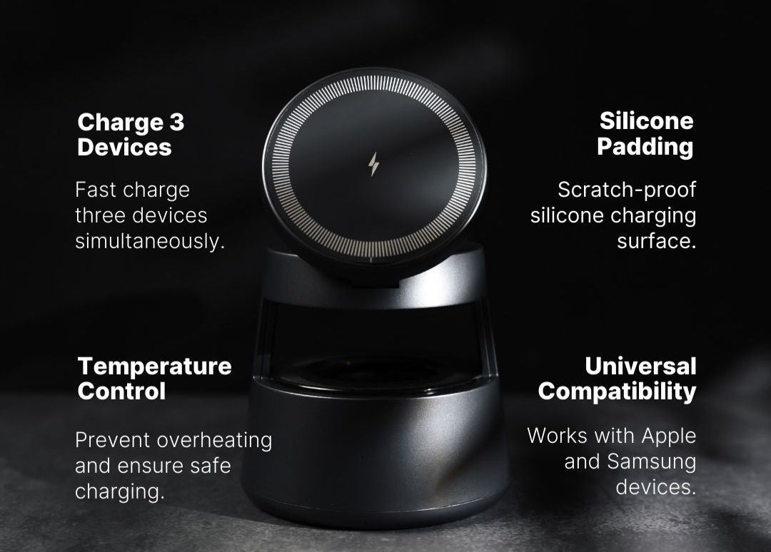 AuraStation™ 5-in-1 Wireless Hub + Bluetooth Speaker