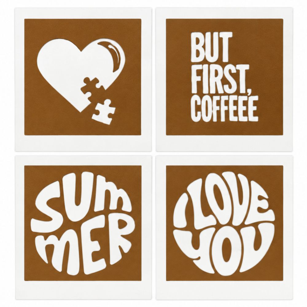 4 Love & Coffee LatteSnap Stencils