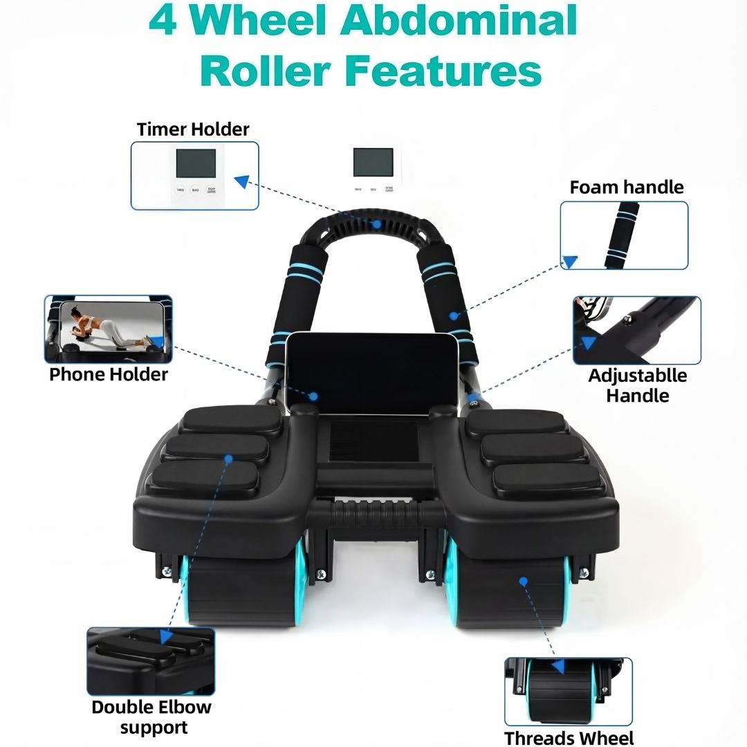 Elbow Pads Ab Roller with Phone Holder