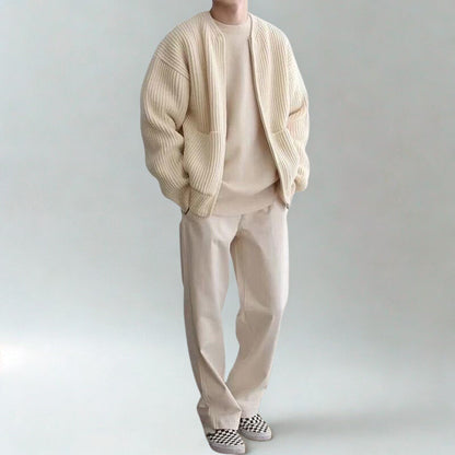Alderline Ribbed Zip Cardigan