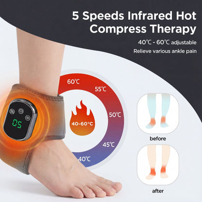 Electric Heating and Massage Ankle Brace with Vibration Therapy