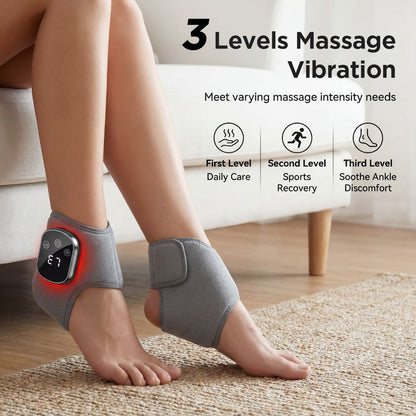 Electric Heating and Massage Ankle Brace with Vibration Therapy