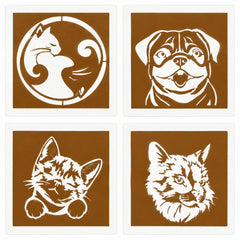 4 Cute Animals LatteSnap Stencils