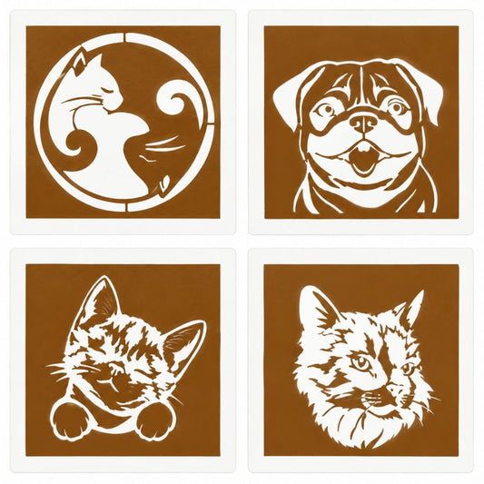 4 Cute Animals LatteSnap Stencils