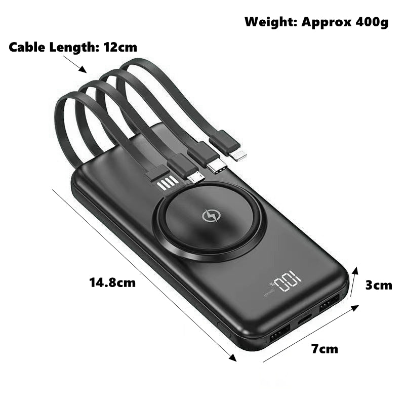 CoreVault 20K Wireless Power Bank with Built-in Cables