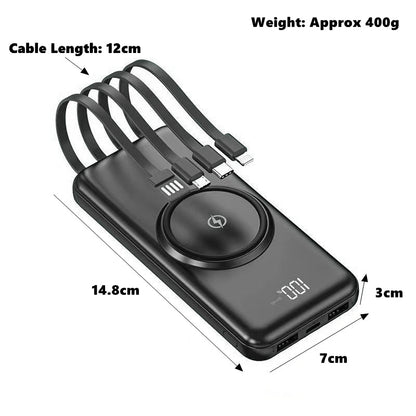 CoreVault 20K Wireless Power Bank with Built-in Cables