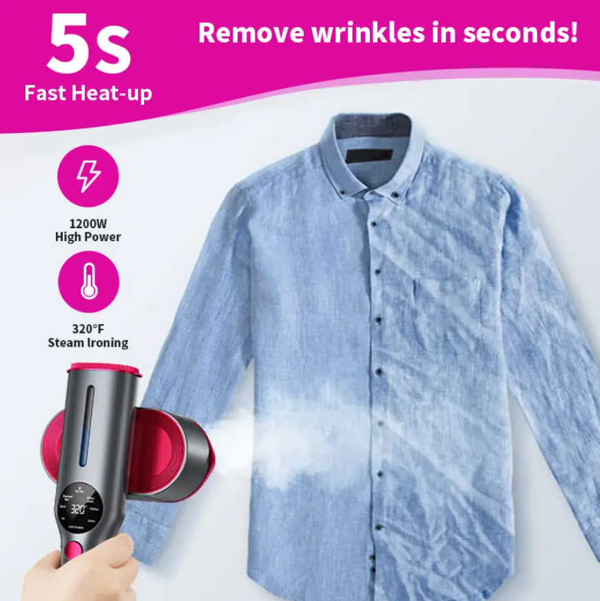 SteamGlide Pro™ – Portable Garment Steamer with Fast Heat & LCD