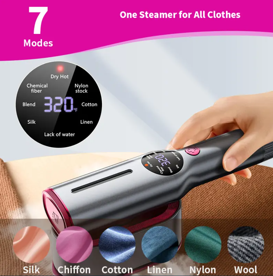 SteamGlide Pro™ – Portable Garment Steamer with Fast Heat & LCD