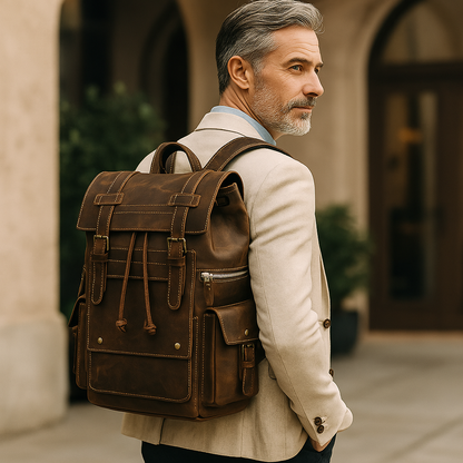 Monaco 17” Leather Heritage Backpack