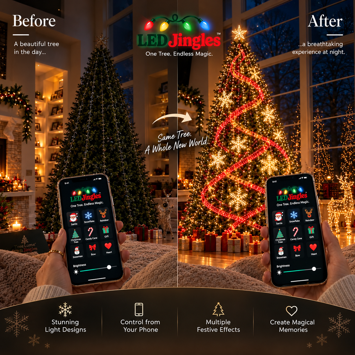 JingleGlow — Smart Animated Christmas Tree Lights