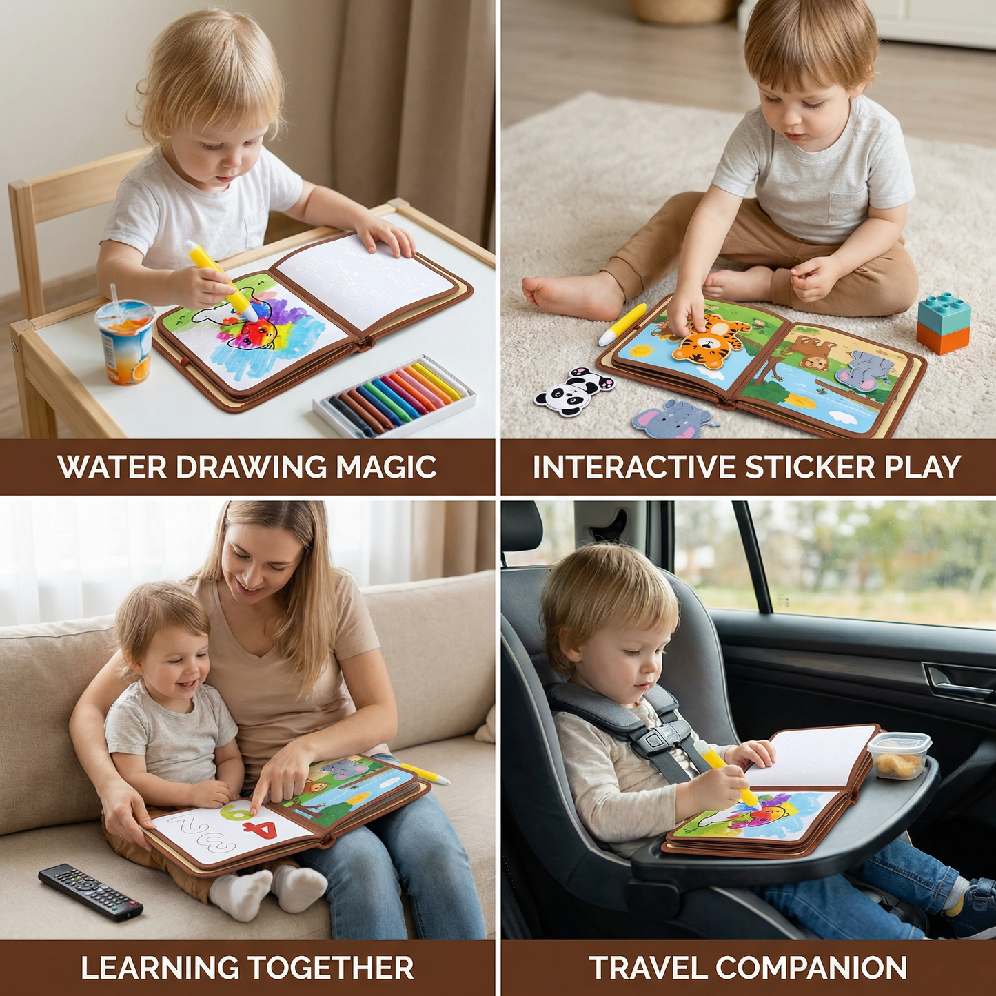 2-in-1 Magical Montessori Story Book for Water Drawing and Playing