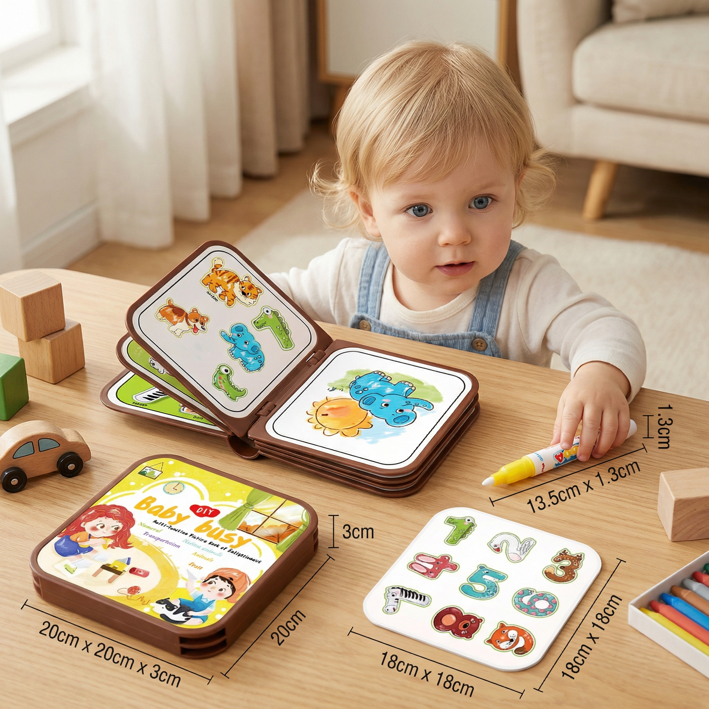 2-in-1 Magical Montessori Story Book for Water Drawing and Playing