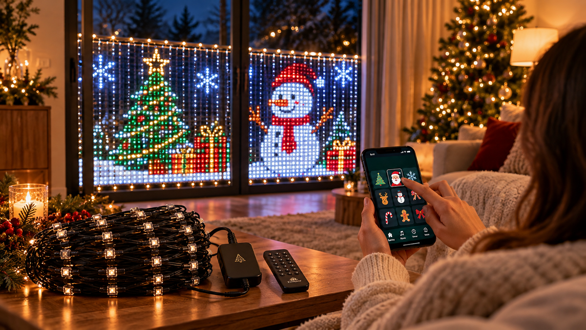 Luces navideñas inteligentes animadas MerryPixels