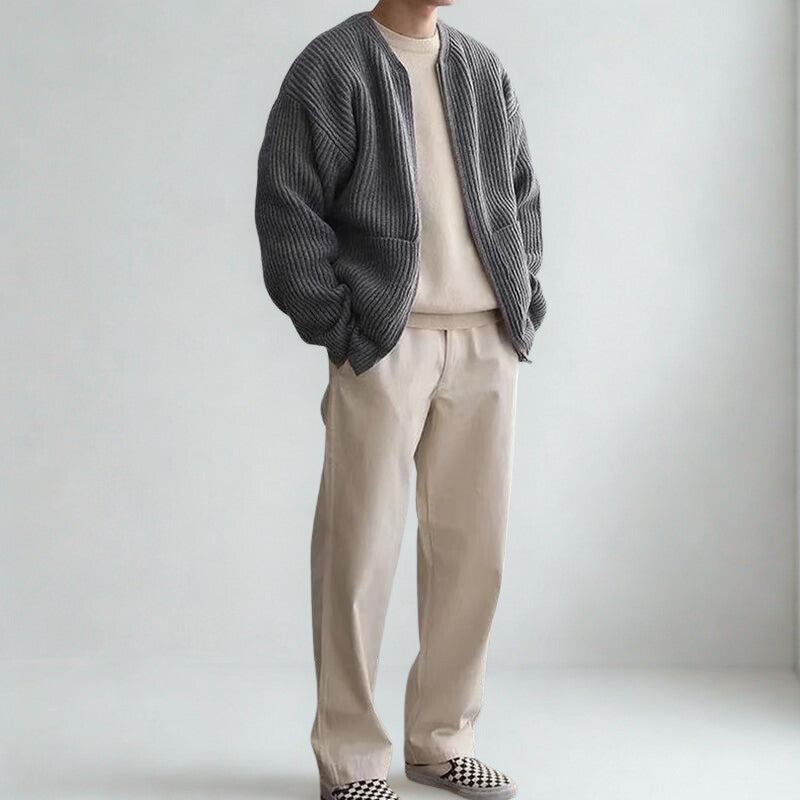 Alderline Ribbed Zip Cardigan