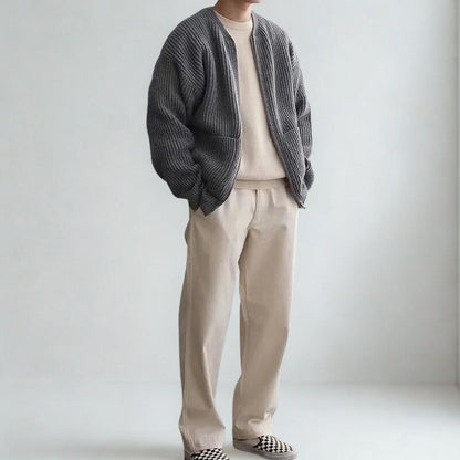 Alderline Ribbed Zip Cardigan