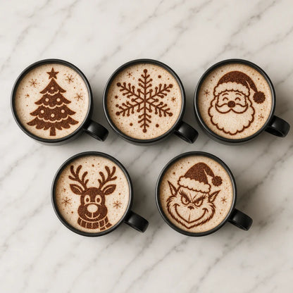 5 Christmas LatteSnap Stencils – Limited Edition Pack