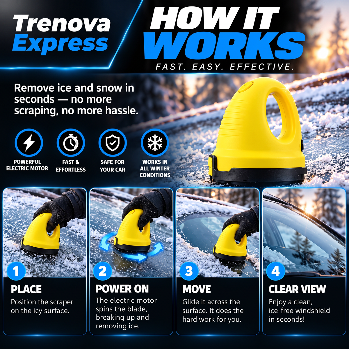 ClearFrost Electric Ice Scraper