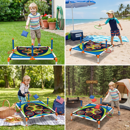 2-in-1 Cornhole & Ring Toss Game Set