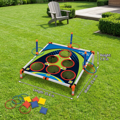 2-in-1 Cornhole & Ring Toss Game Set